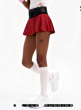 ILoveRunning ILR爱跑新品女运动跑步慢跑马拉松腰包短裙2合1内衬