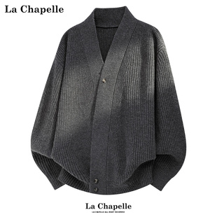拉夏贝尔斜门襟小众针织开衫 老钱风道袍设计感毛衣外套 秋冬男女款