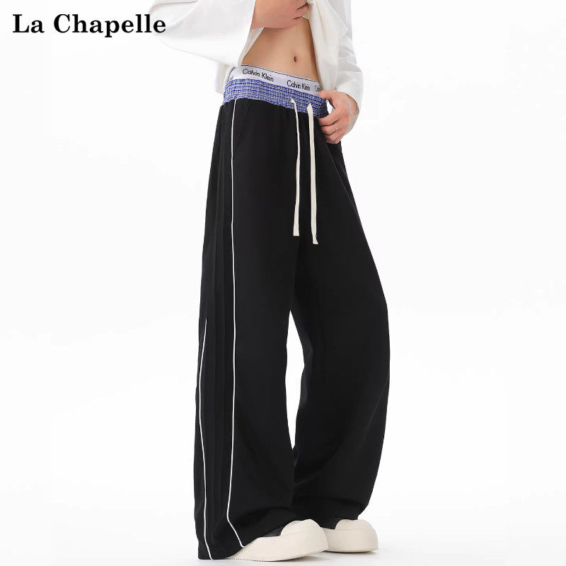 拉夏贝尔潮牌百搭直筒条纹撞色卫裤男士春季新款宽松抽绳休闲长裤,男装,卫裤,淘宝优惠券,粉丝福利购,淘宝优惠卷