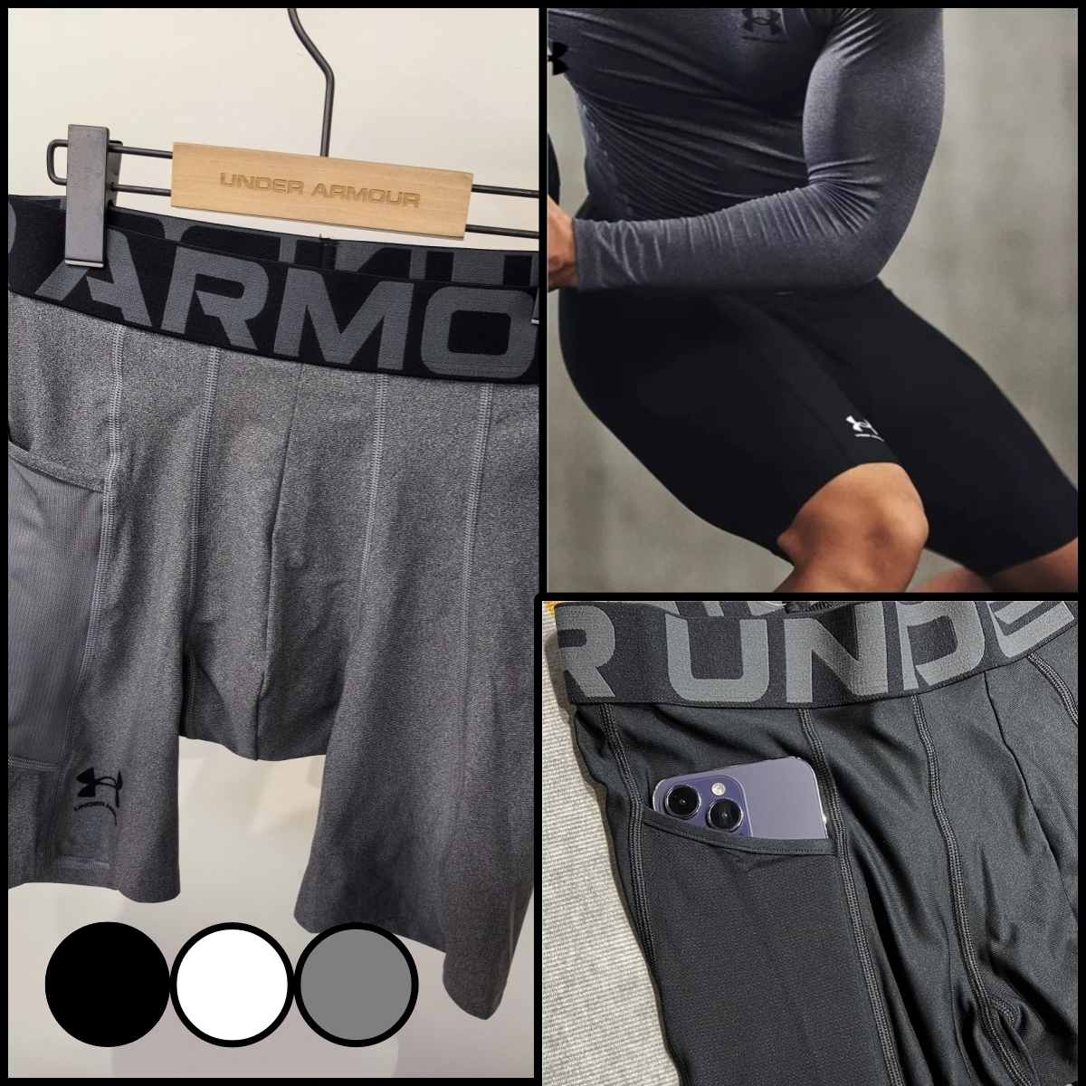 安德玛 UA男子 HeatGear®训练运动跑步紧身短裤-1361596 1361602