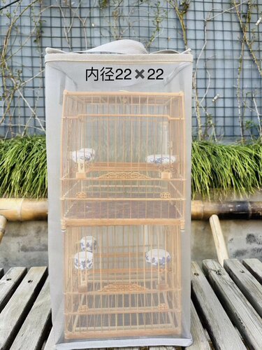 绣眼遛笼专用两笼款手提袋用料加厚耐用牢固有效防惊防灰仿蚊虫 - 封面