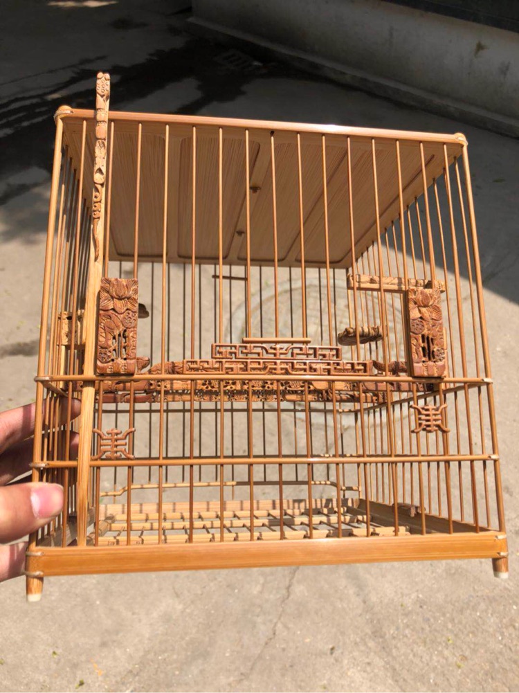 成辉款绣眼笼寿字门花老竹黄杨木雕工艺品配件十七件套松鼠葡萄