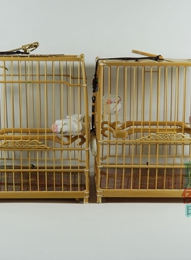 南京侯氏绣眼鸟笼全留青小镶顶香草门一板一亮全配素笼绣眼笼套笼