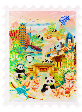 创意城市特色亚克力邮票艺术冰箱贴杭州厦门武汉重庆成都旅游纪念