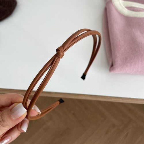 简约皮质打结麻花发箍高