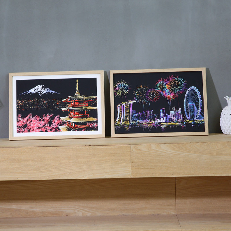 韩国城市夜景刮刮画专用