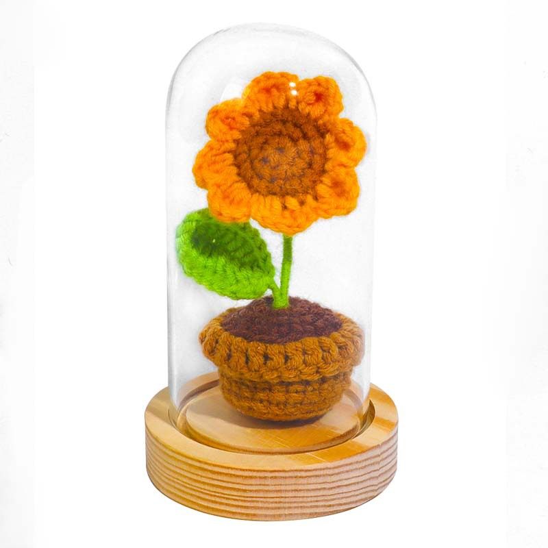 教师节礼物毛线花朵成品玫瑰花向日葵花束diy手工编织盆栽,家居饰品,仿真花/假花,淘宝优惠券,粉丝福利购,淘宝优惠卷