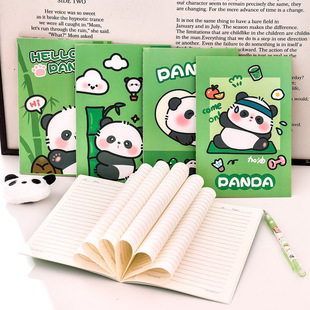 ins可爱熊猫A5车线本 学生卡通横线笔记本高颜值软面抄记事小本子