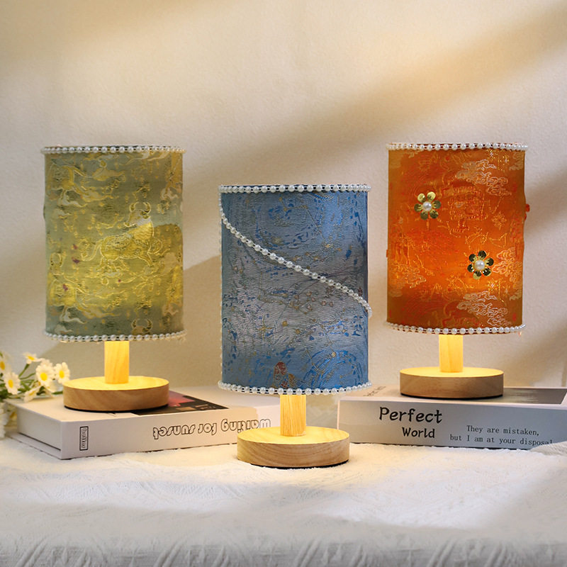 新年宋锦台灯diy材料包手工制作卧室小夜灯创意沙龙亲子团建礼品,节庆用品/礼品,创意/设计灯,淘宝优惠券,粉丝福利购,淘宝优惠卷