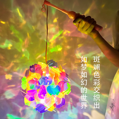 彩色玻璃纸灯笼儿童手工