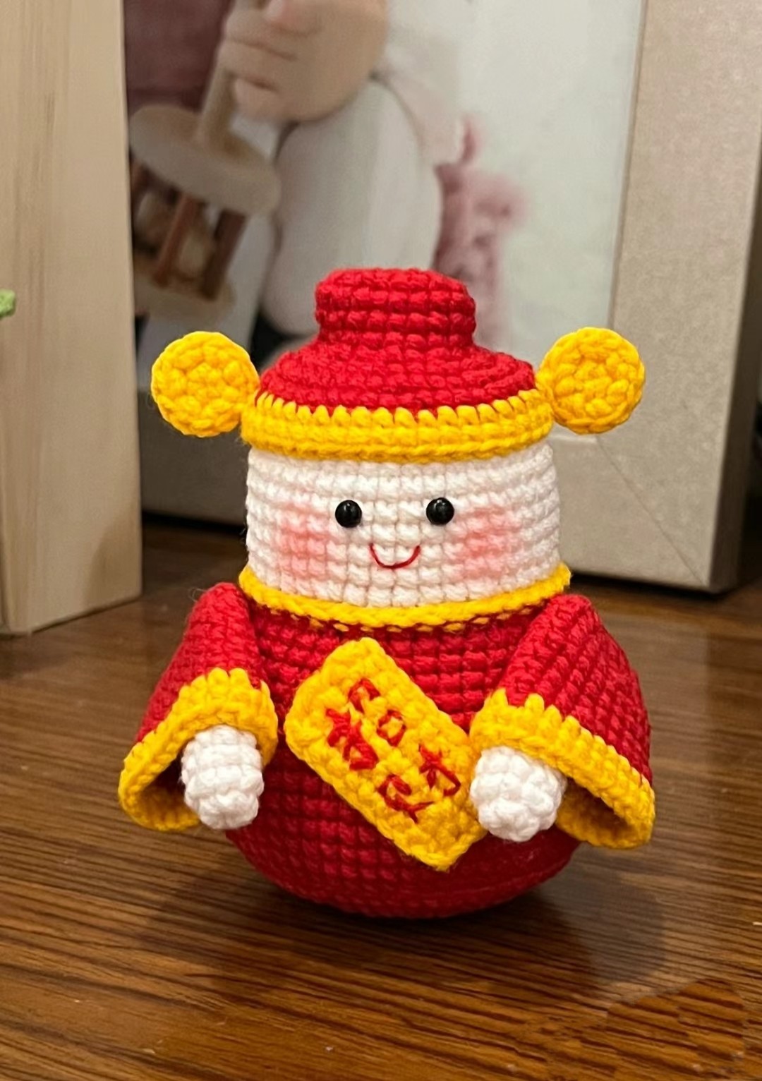 新年财神爷挂件毛线手工编织diy钩针编织材料包钩织手作玩偶礼物