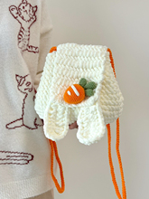 可爱兔耳包包手工编织diy材料包自制冰条线钩织双肩包秋冬毛绒包