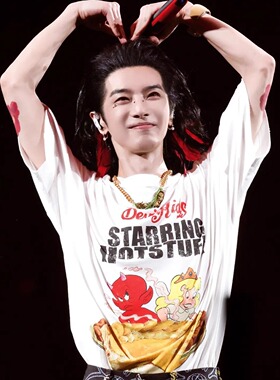 Purey Casper小恶魔美式高街流行vintage水洗做旧VTG短袖T恤男ins