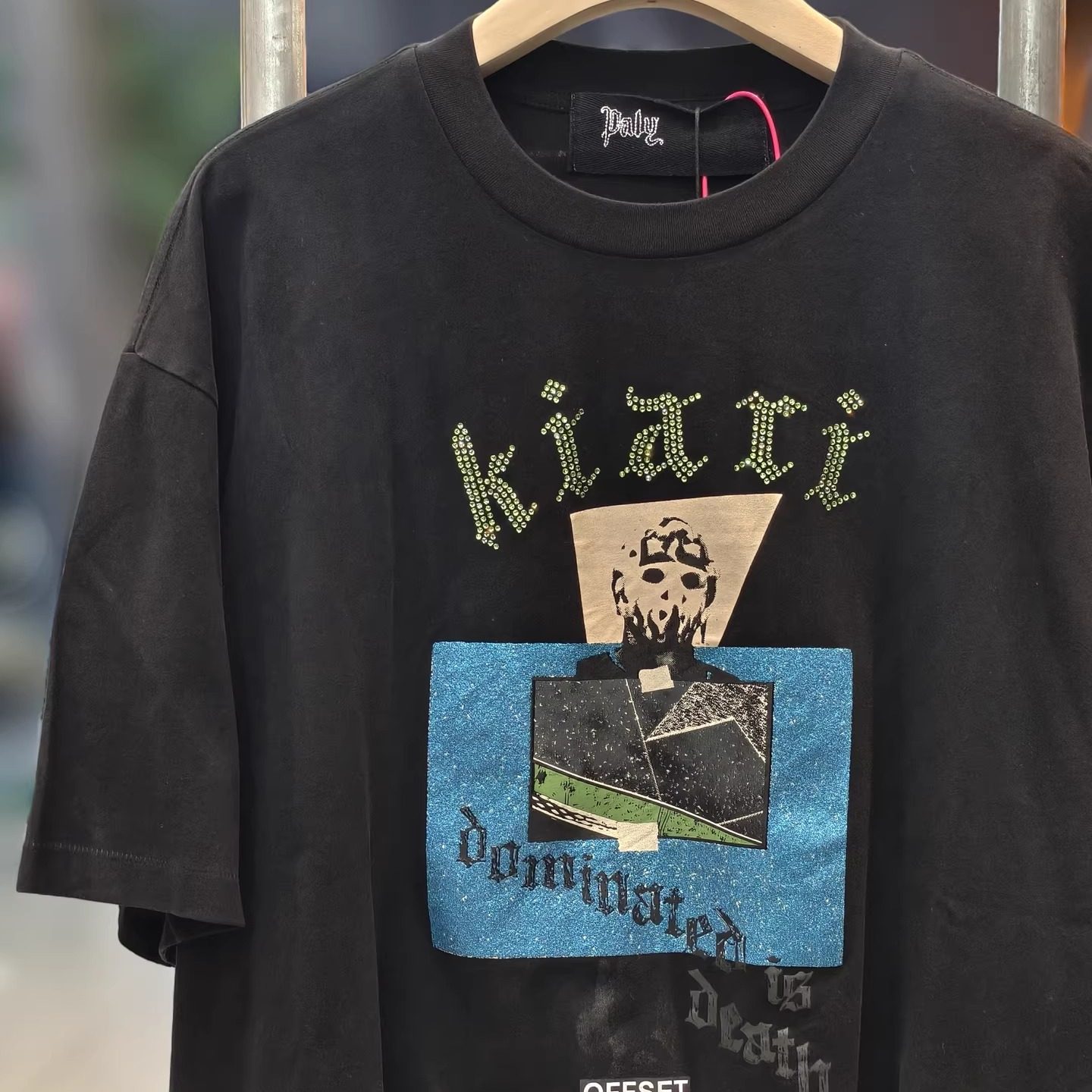 Paly Hollywood闪粉烫钻vintage水洗复古做旧宽松VTG短袖T恤男女