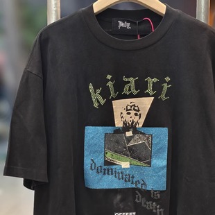 Paly Hollywood闪粉烫钻vintage水洗复古做旧宽松VTG短袖T恤男女