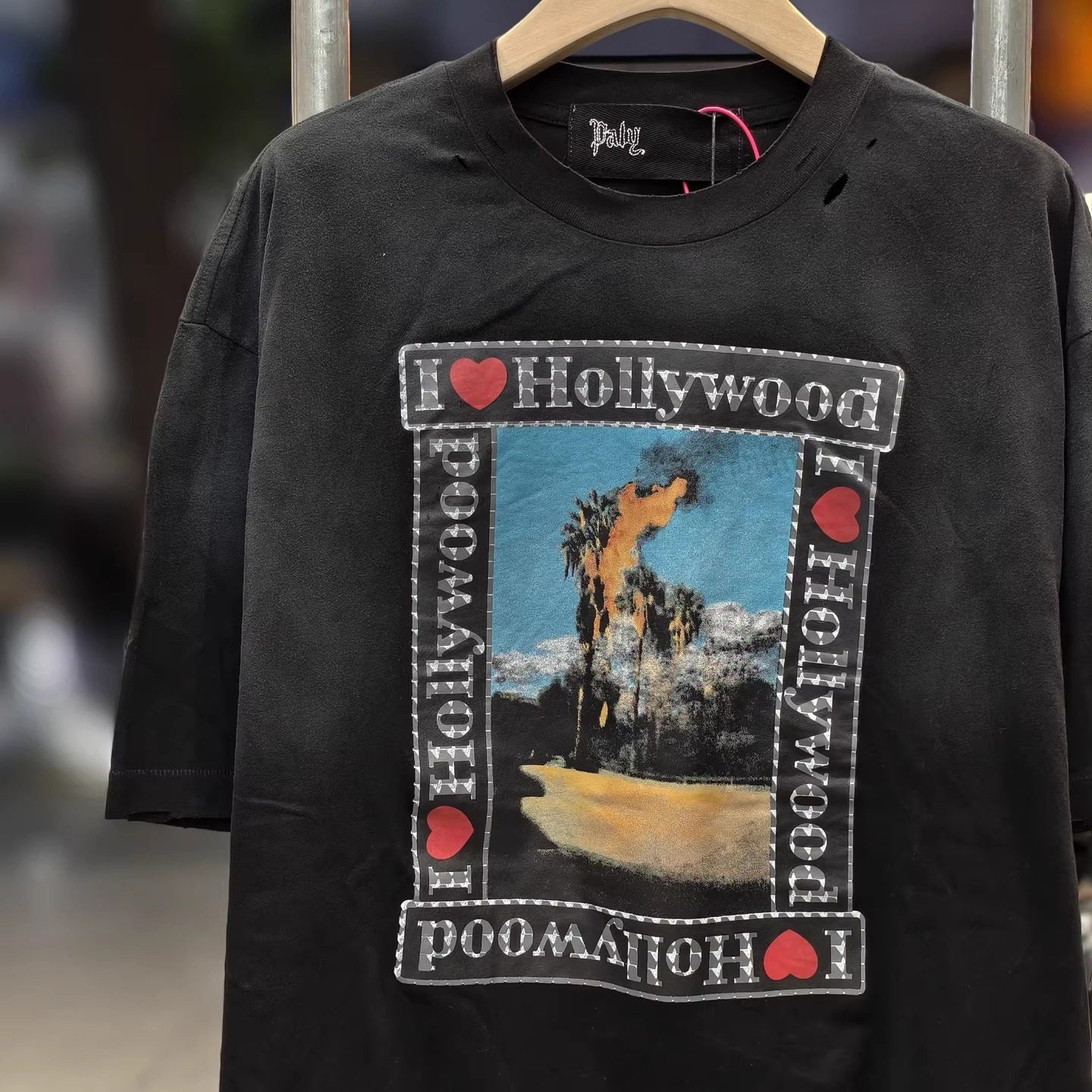 Paly Hollywood 好莱坞 vintage水洗复古做旧宽松VTG短袖T恤男女