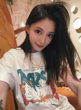 Purey Casper小精灵美式city流行vintage水洗做旧VTG短袖T恤男ins