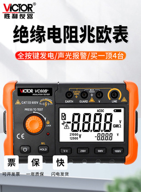 胜利绝缘电阻测试仪VC60B+VC60D+VC60E+VC60F数字兆欧表绝缘摇表