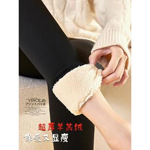 高腰一体东北打底保暖裤 鲨鱼裤 外穿加绒加厚大码 女冬季 羊羔绒棉裤