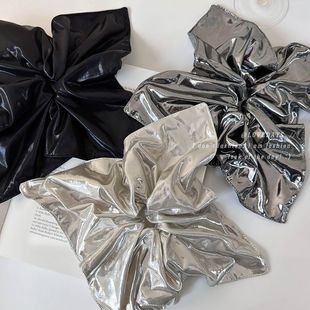 韩版 气质头绳发圈扎马尾高弹力发绳 高级感银色皮套大肠发圈女时尚