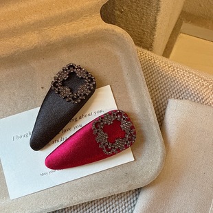 高级感气质布艺方钻BB夹时尚 闪钻掰掰夹 百搭前额碎发刘海夹子韩版