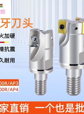 内冷锁牙刀头钨钢防震刀杆高精锁牙式铣刀头AP4 R390 300R-19R0.8