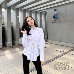 国现-June Eleven宽松多变女士白衬衣百搭个性衬衫设计感小众