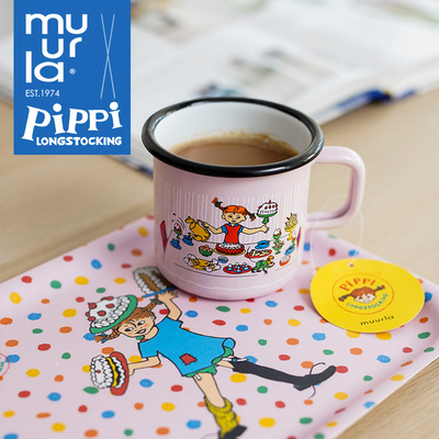 芬兰muurla皮皮生日PIPPI BIRTHDAY生日系列搪瓷杯托盘纸巾蛋糕盘