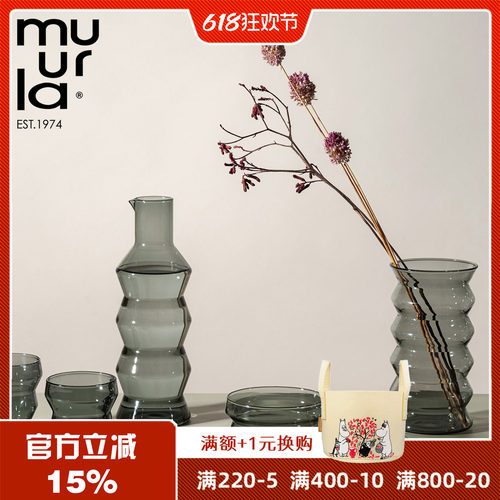 芬兰muurla波浪Waves系列玻璃杯早餐碗水瓶储物罐花瓶