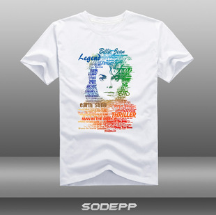 T恤衫 SODEPP 迈克尔杰克逊诞辰65周年纪念歌名集短袖 圆领 夏装