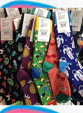 SOCK DAD 春夏款 薄款 潮袜 条纹 波点 长袜