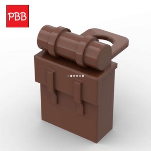 小积木颗粒迷你背包2524零件露营行囊人仔背架旅行包MOC小学书包