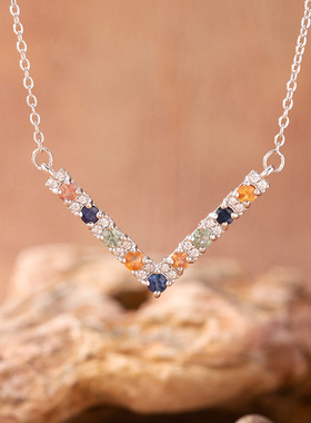 s925银彩宝首饰天然彩蓝宝项链女轻奢高级感小红书抖音视频号新款