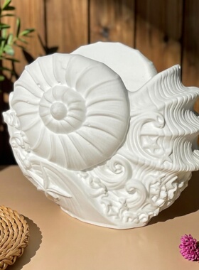 3D复古海螺造型石膏摆件