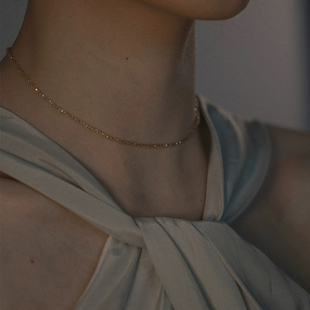 LEMON 进口14K包金施家水晶轻奢低调小众质感璀璨颈链锁骨链 觅夏