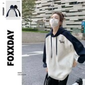 FOXXDAY腊肠狗·小众原创休闲风套头插肩袖 连帽卫衣上衣宽松百搭