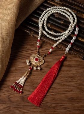 古风汉服项链新中式毛衣链女