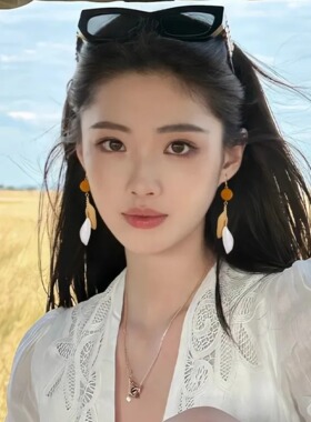 复古长款羽毛耳环蚊香盘耳夹女