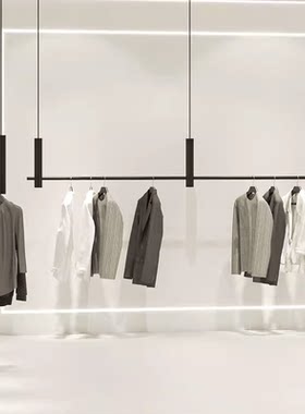 黑色高低调节服装店吊杆钢丝绳