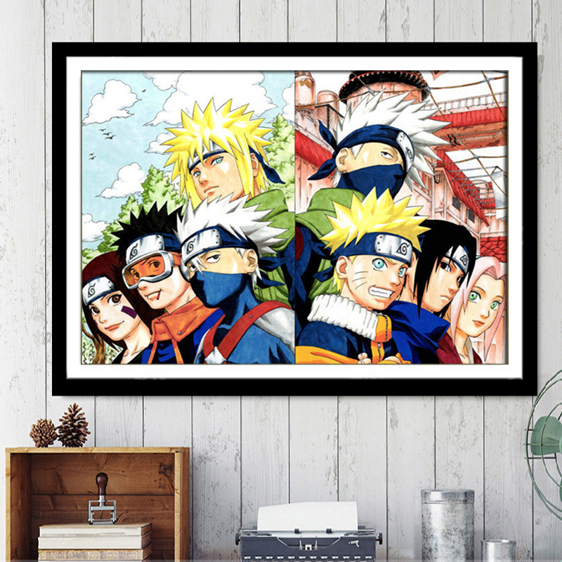 2021新款钻石画火影忍者5d点贴钻十字绣卡通动漫鸣人满钻男孩卧室