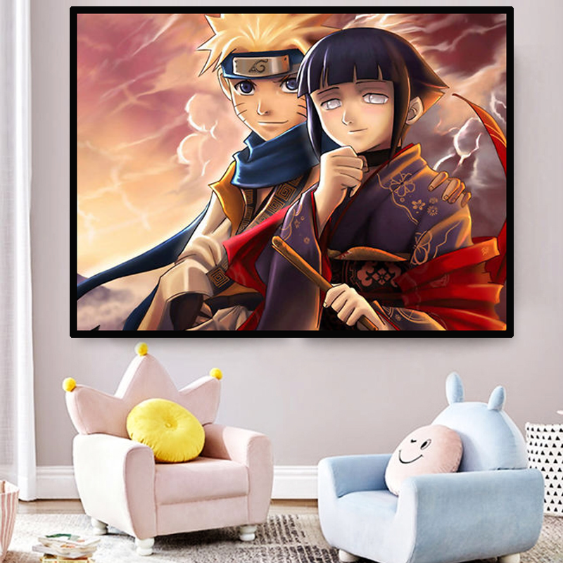 5D钻石画满钻火影忍者现代客厅卧室十字绣简约卡通动漫人物钻石绣