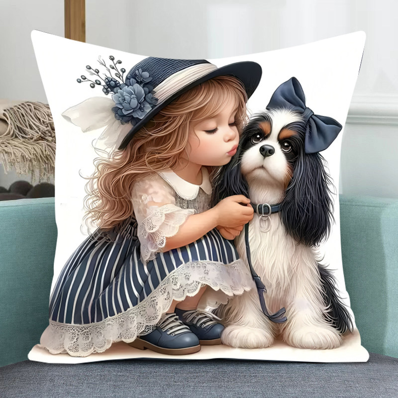 甜蜜一吻抱枕套十字绣新款小件卧室可爱女孩与狗狗手工年轻人线绣,居家布艺,十字绣套件,淘宝优惠券,粉丝福利购,淘宝优惠卷