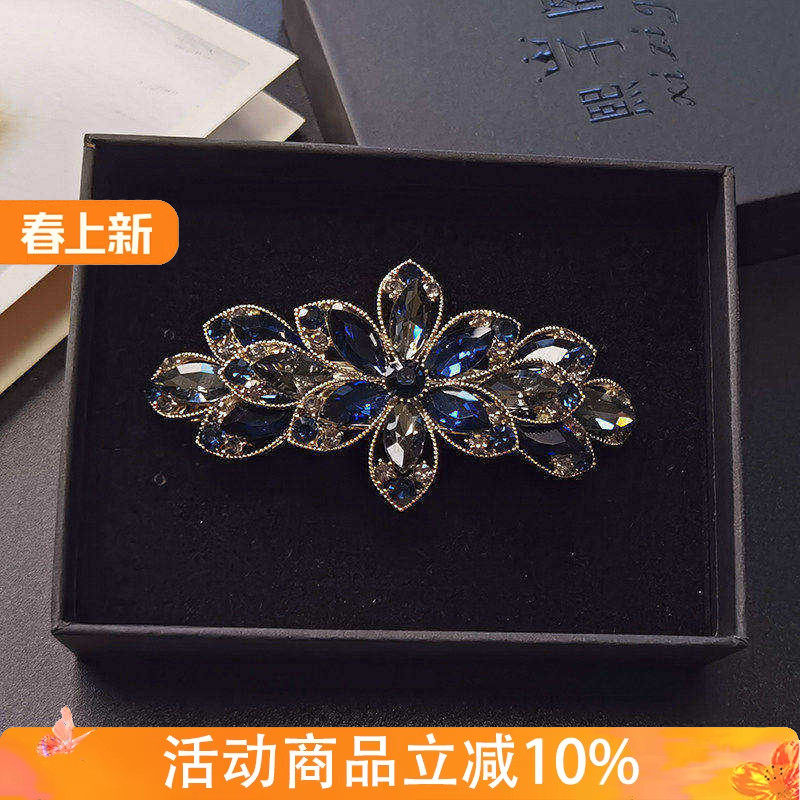 妈妈发夹女士后脑勺网红水晶发卡水钻弹簧夹子头饰2022年新款高端