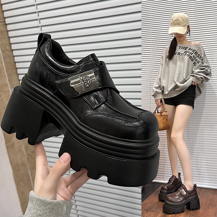 内增高厚底英伦风小皮鞋女