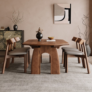 全实木折叠餐桌家用小户型伸缩餐桌圆形白蜡木实木餐桌椅2026新款
