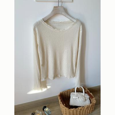 Peanut 花生糖（2/26 20:00 上新）叠穿内搭花边长袖T恤