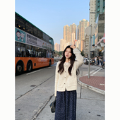 Peanut 翻领镂空针织开衫 上新 花生糖