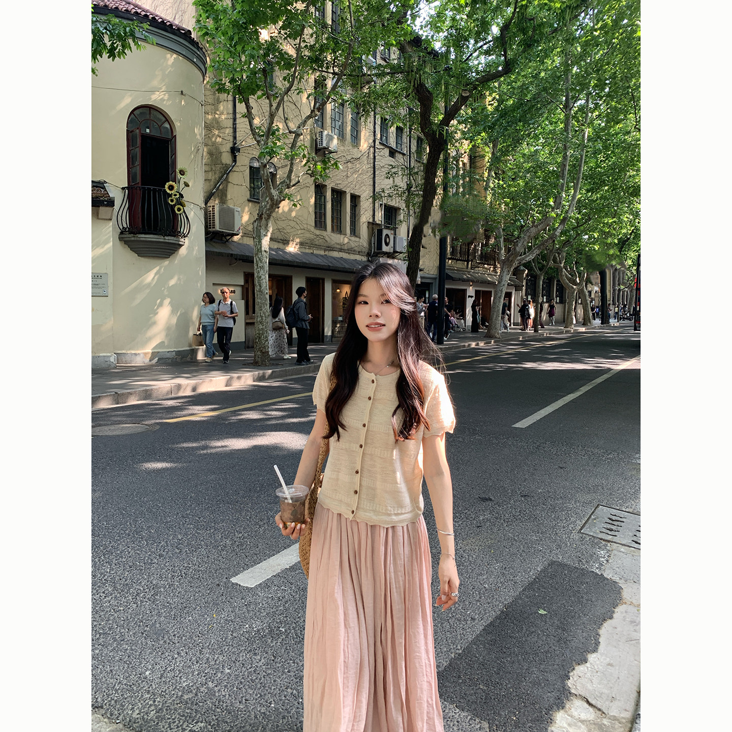 Peanut 花生糖 亚麻钩花冰丝短袖小衫夏季新款小众设计感上衣女图片