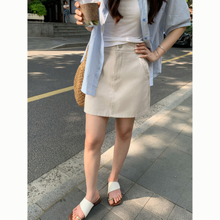 Peanut 花生糖 极简a字半身短裙夏季新款休闲显瘦百搭半身裙女