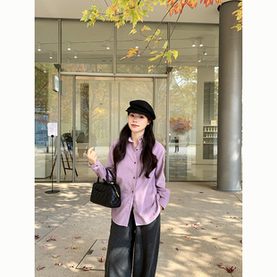 Peanut 花生糖 复古叠穿灯芯绒衬衫秋冬新款宽松显瘦内搭长袖上衣